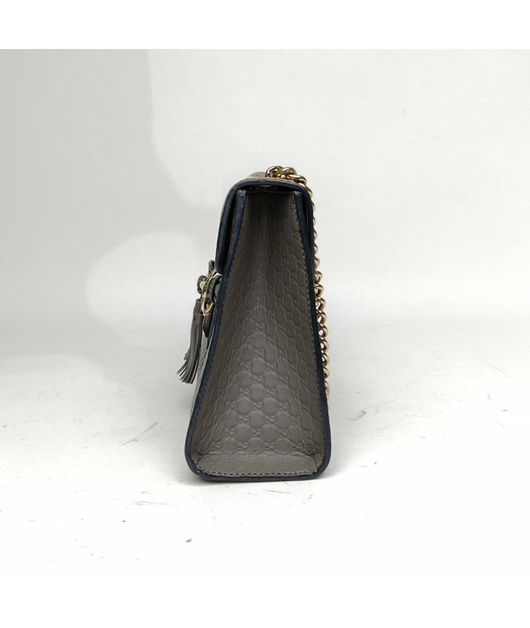 GUCCI Серая кожаная сумка через плечо, фото 3