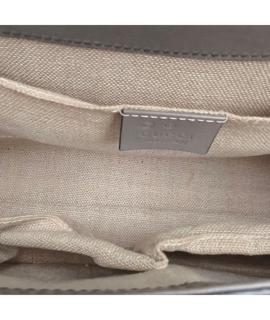 GUCCI Серая кожаная сумка через плечо, фото 7