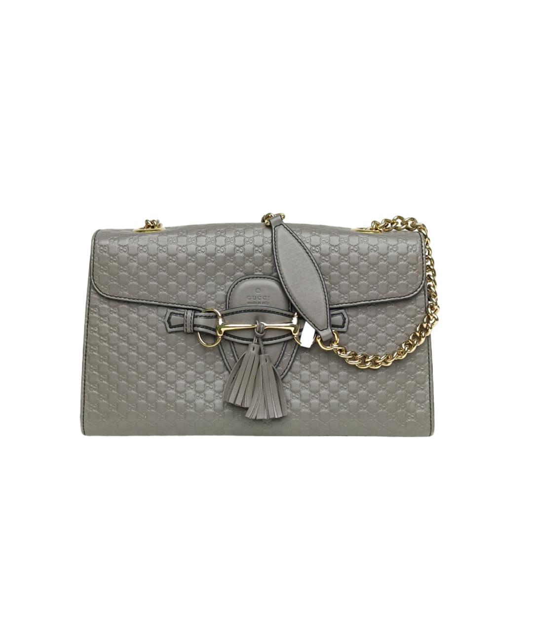 GUCCI Серая кожаная сумка через плечо, фото 10