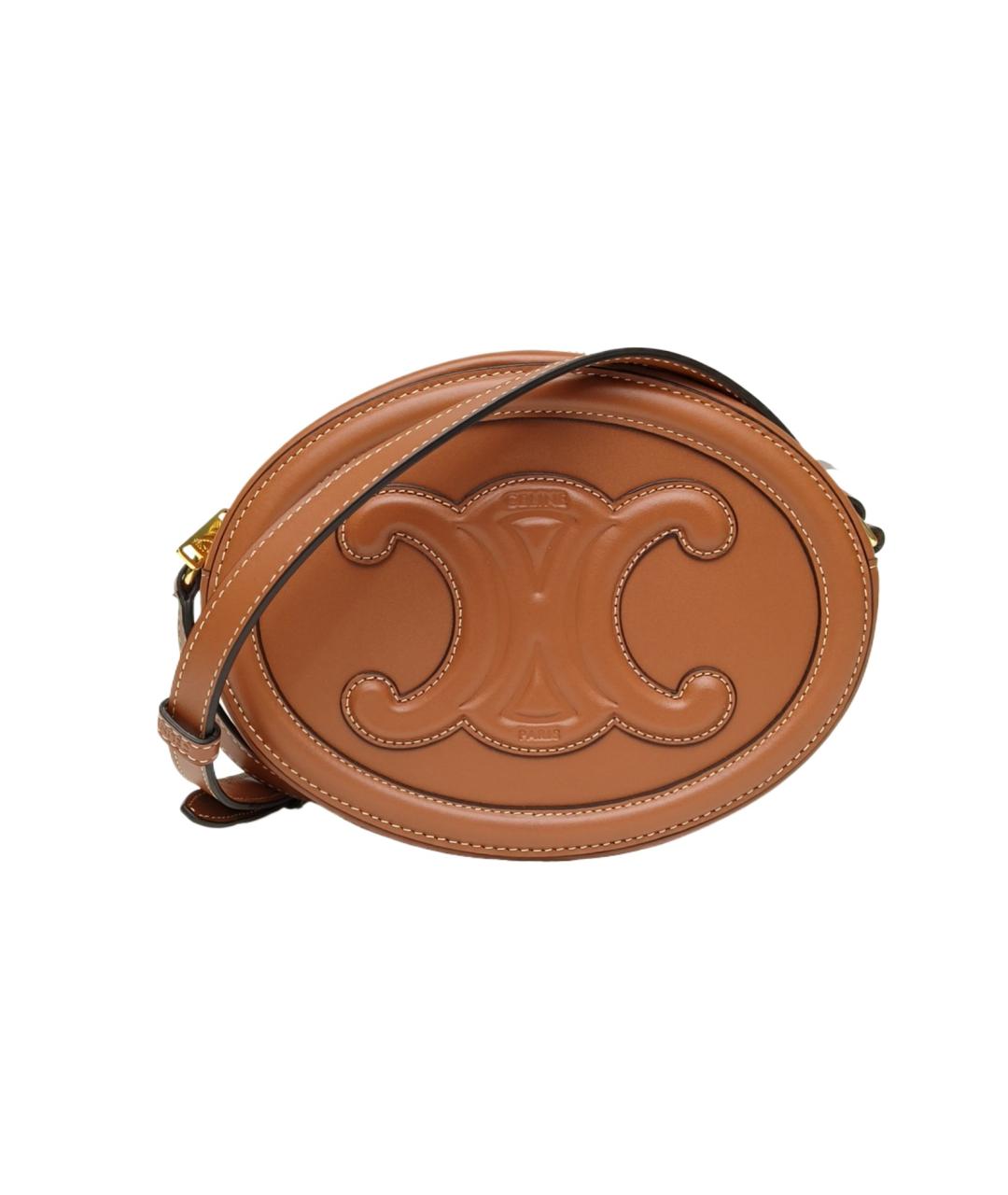 CELINE Коричневая кожаная сумка через плечо, фото 1