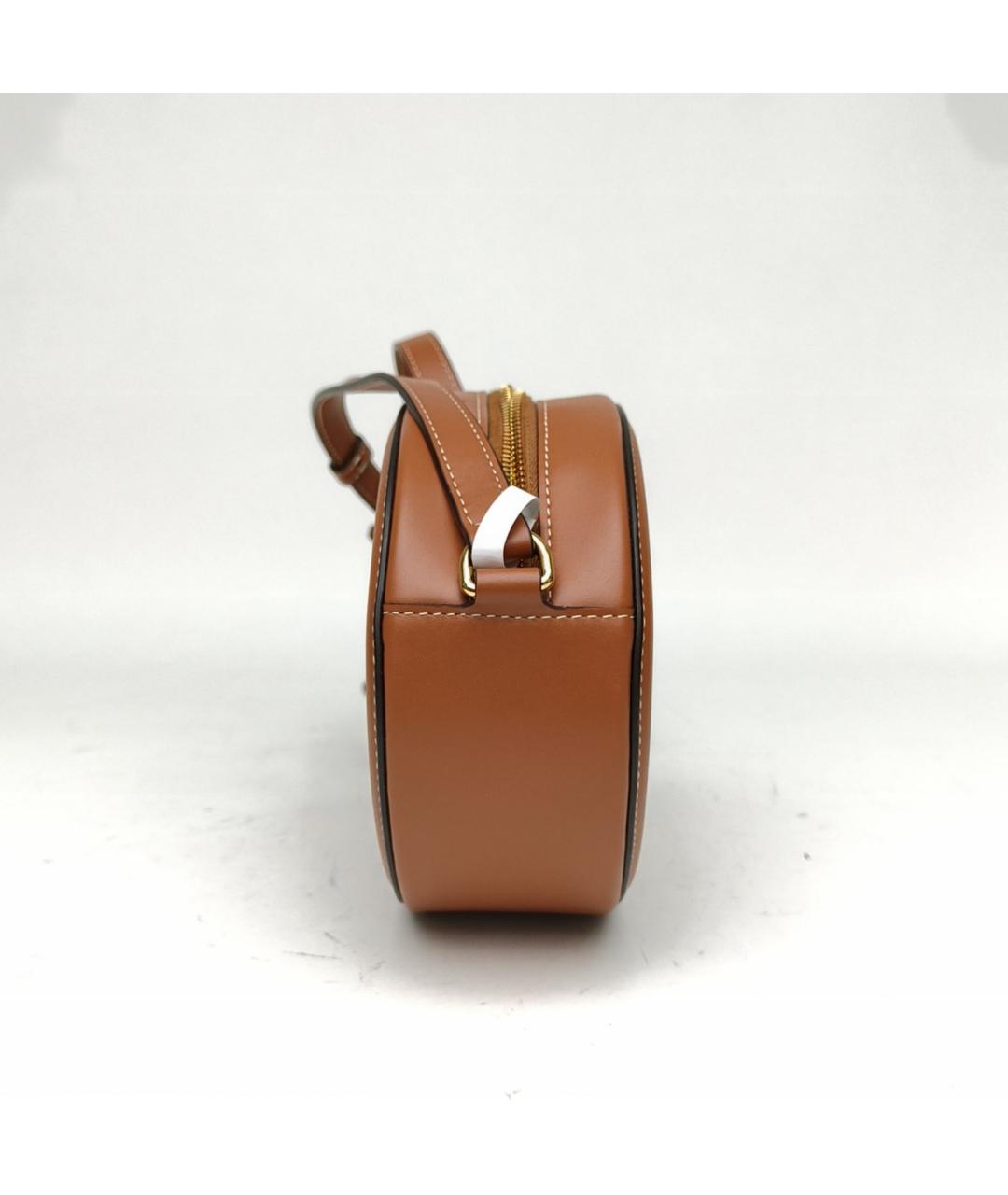 CELINE Коричневая кожаная сумка через плечо, фото 3