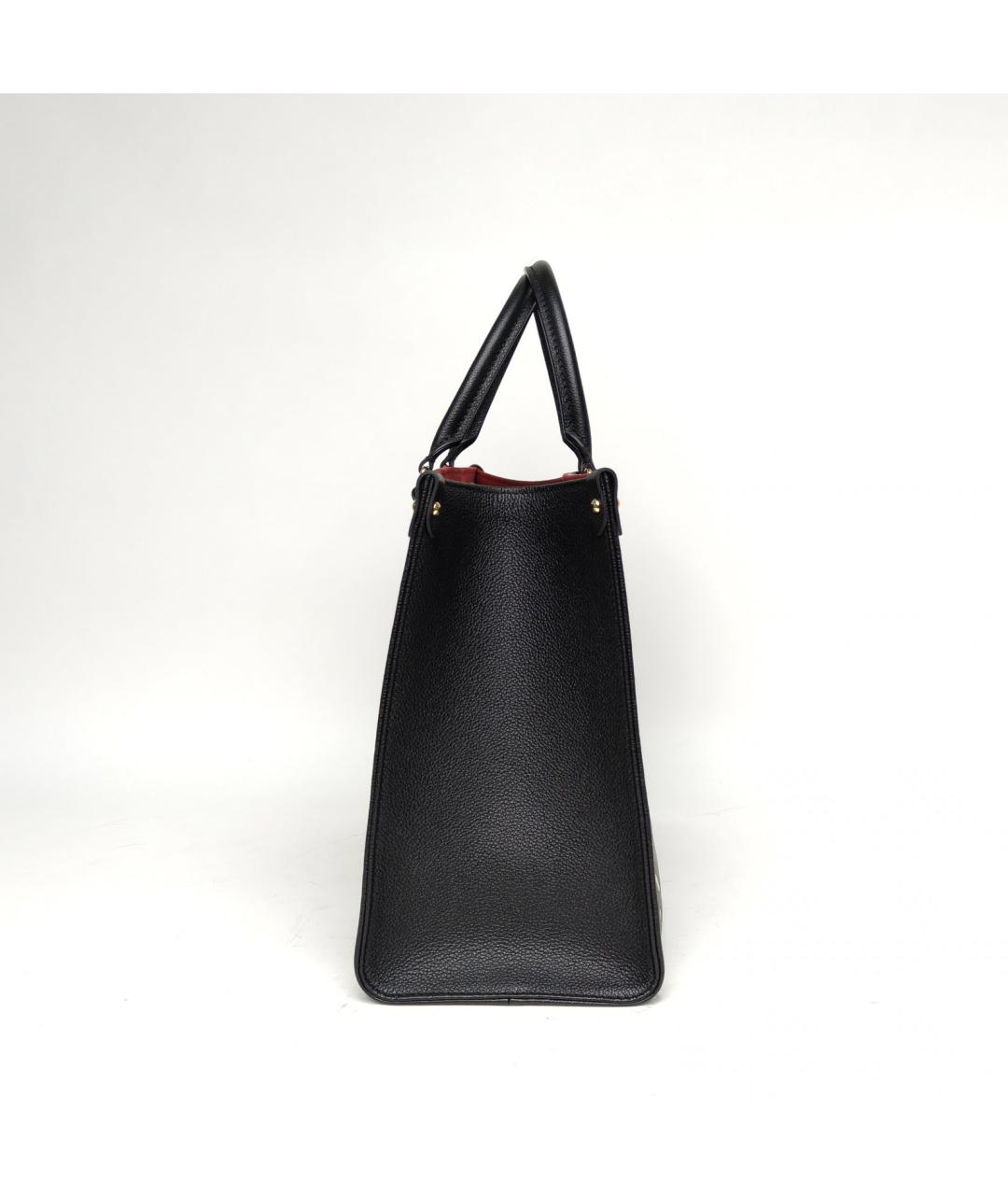 LOUIS VUITTON Черная кожаная сумка тоут, фото 5