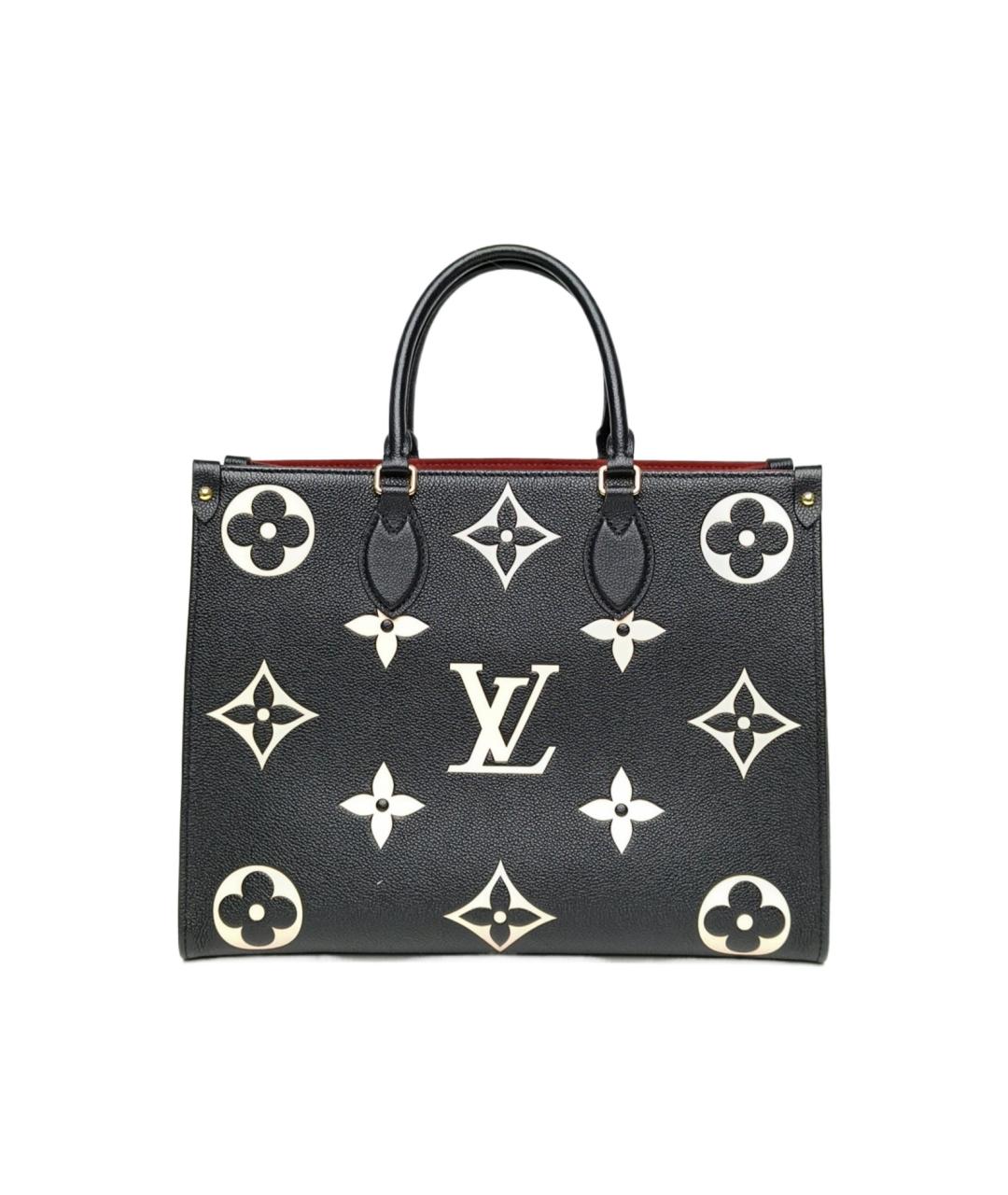 LOUIS VUITTON Черная кожаная сумка тоут, фото 10
