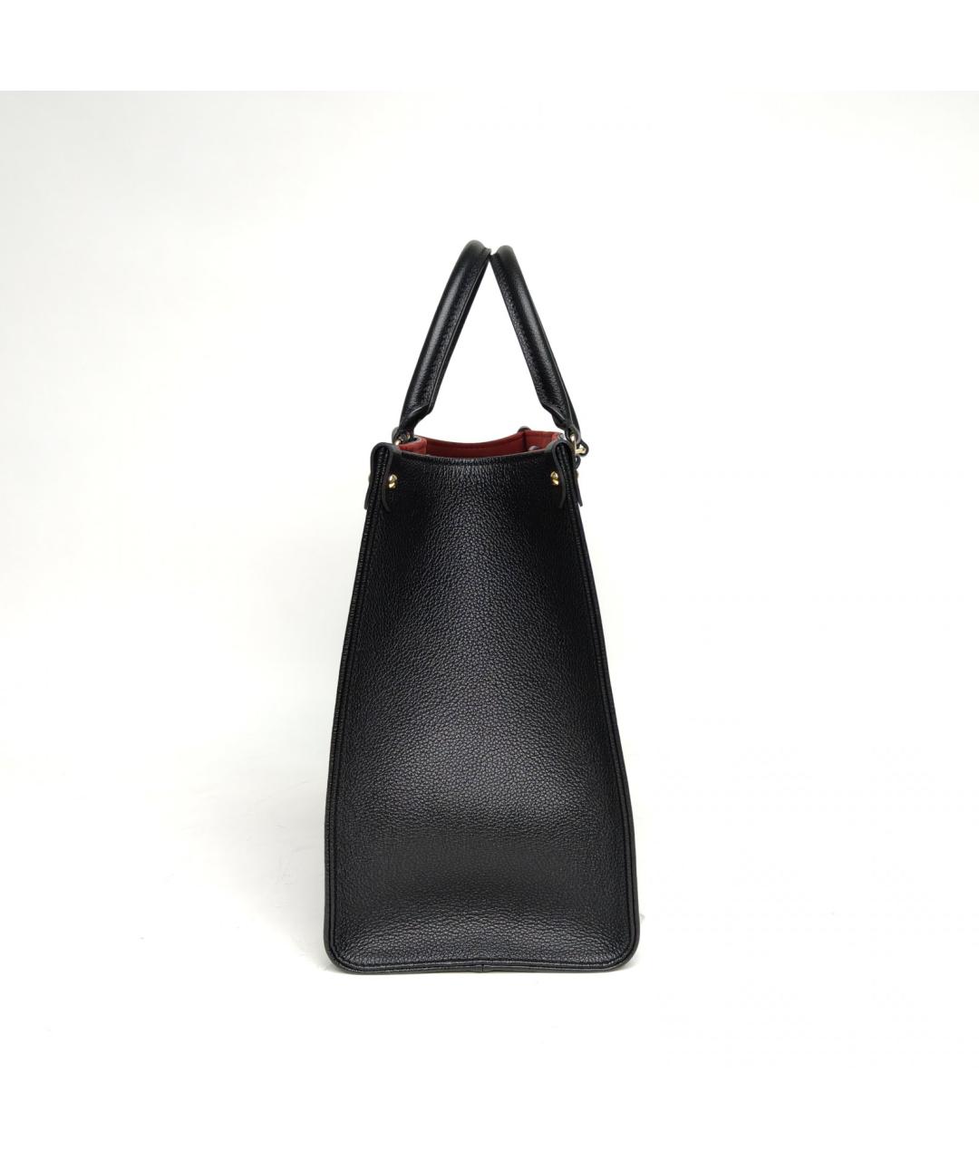 LOUIS VUITTON Черная кожаная сумка тоут, фото 3