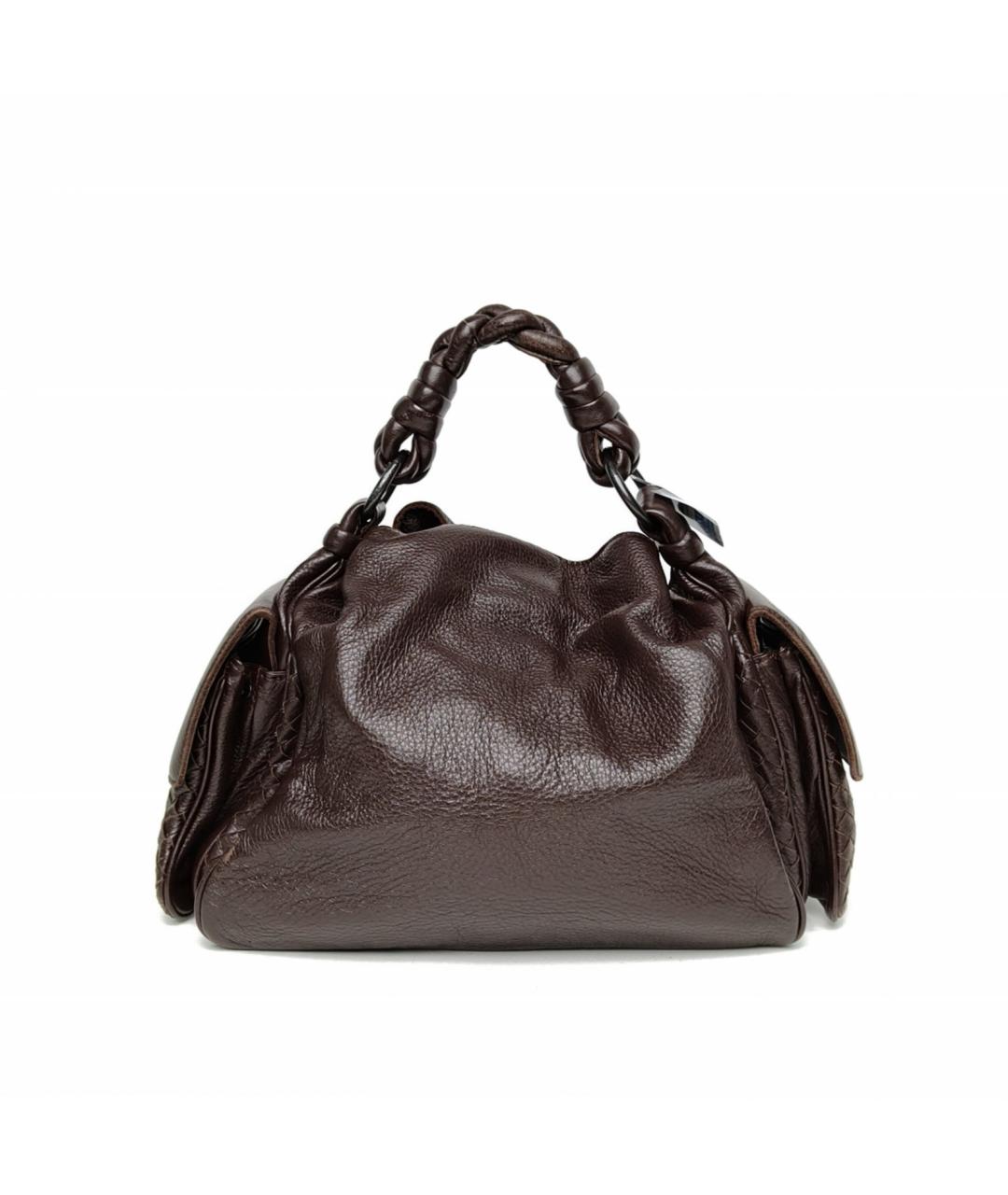 BOTTEGA VENETA Коричневая кожаная сумка с короткими ручками, фото 2