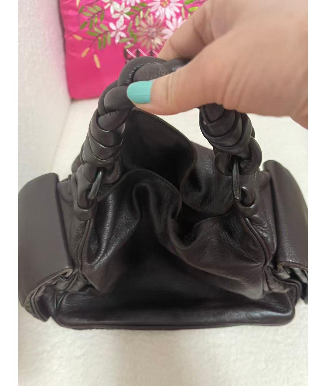 BOTTEGA VENETA Коричневая кожаная сумка с короткими ручками, фото 7