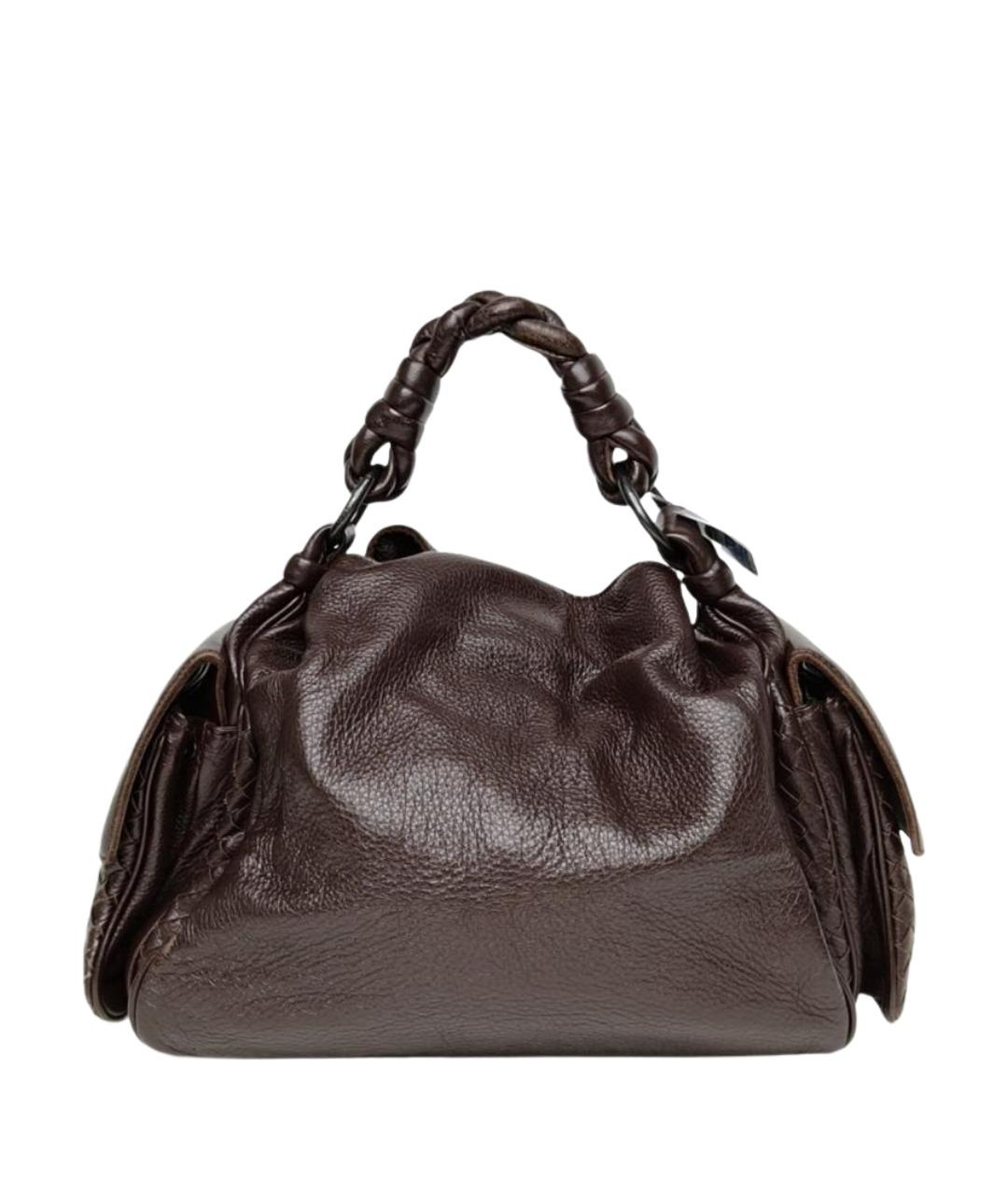 BOTTEGA VENETA Коричневая кожаная сумка с короткими ручками, фото 1