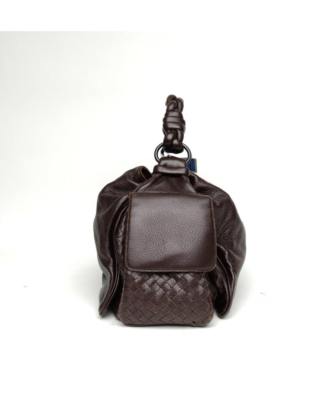 BOTTEGA VENETA Коричневая кожаная сумка с короткими ручками, фото 4