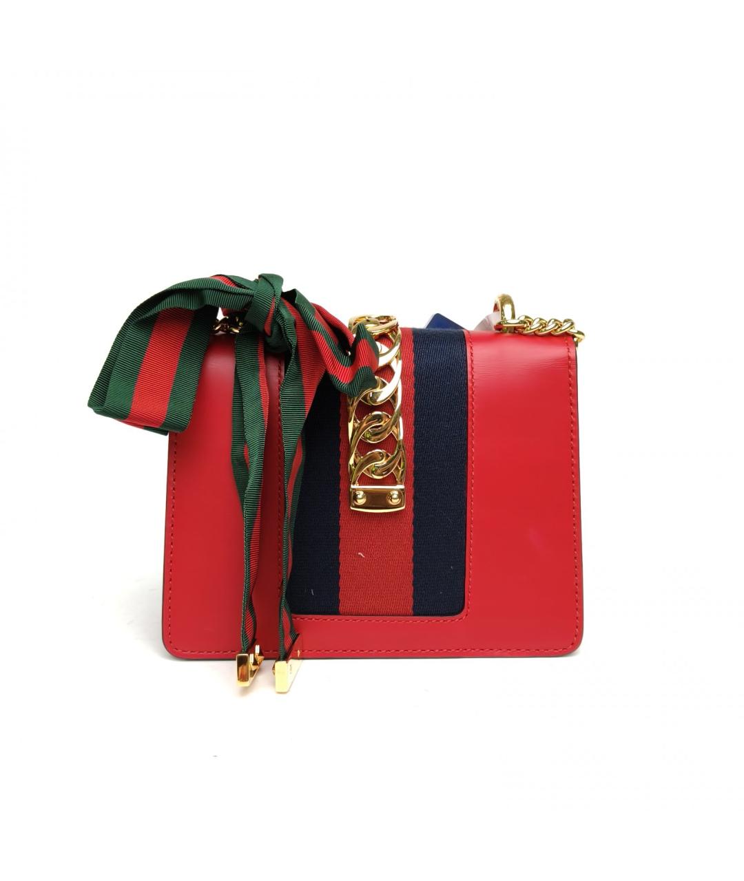 GUCCI Красная кожаная сумка через плечо, фото 2