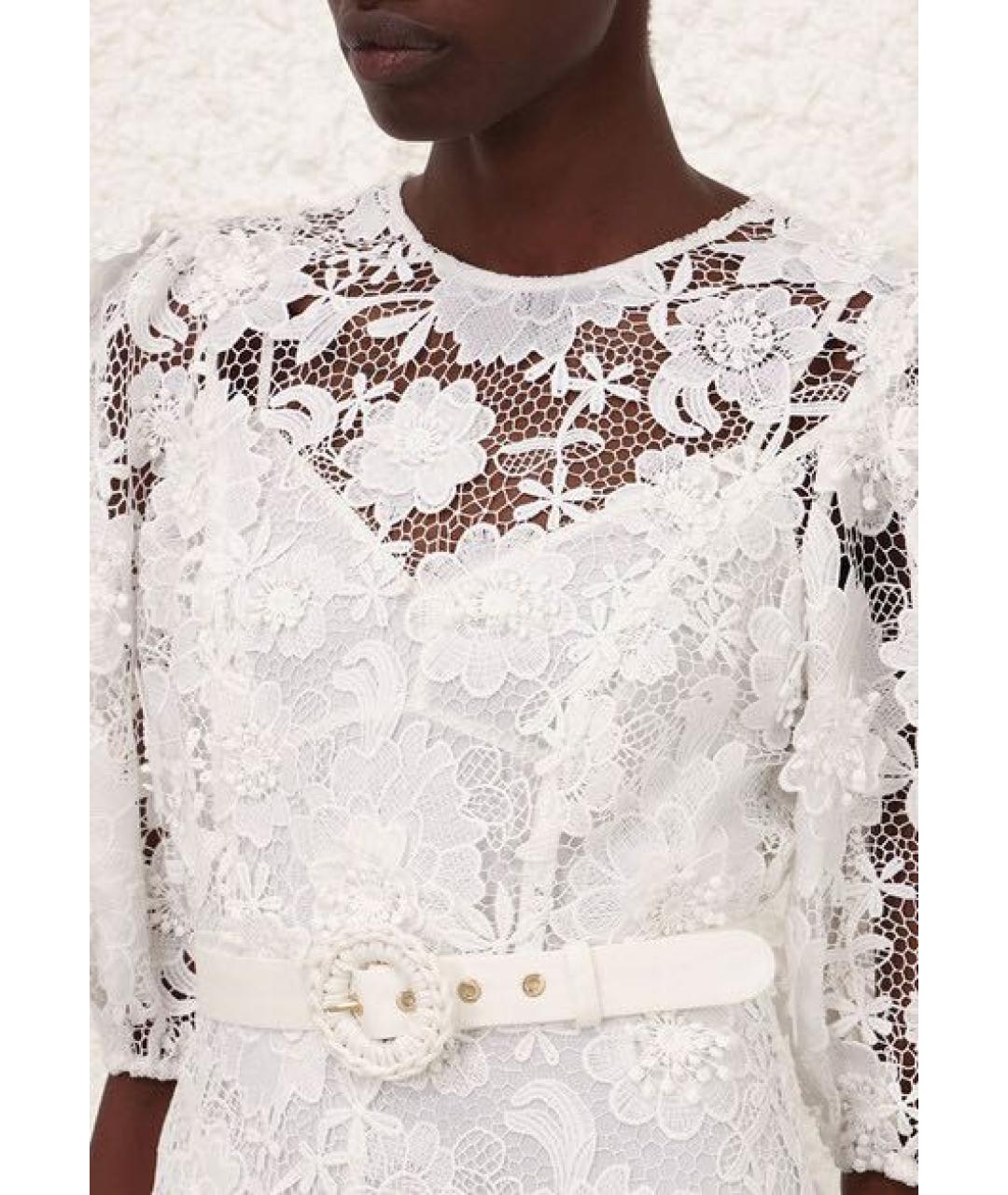 ZIMMERMANN Белое полиэстеровое повседневное платье, фото 4