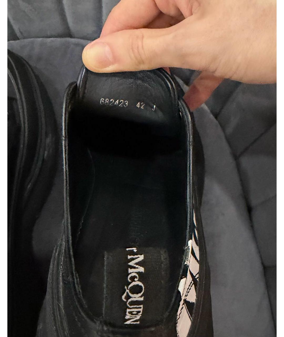 ALEXANDER MCQUEEN Черные кожаные низкие ботинки, фото 7