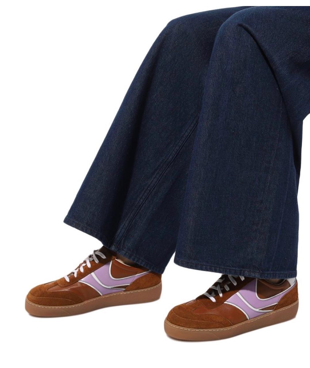 DRIES VAN NOTEN Коричневые кожаные кеды, фото 8