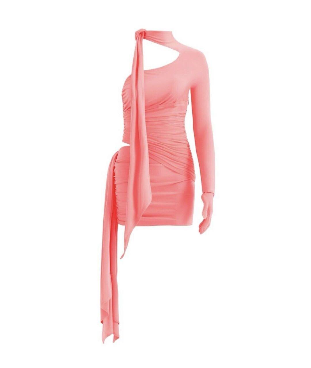 MUGLER Розовое полиэстеровое вечернее платье, фото 4