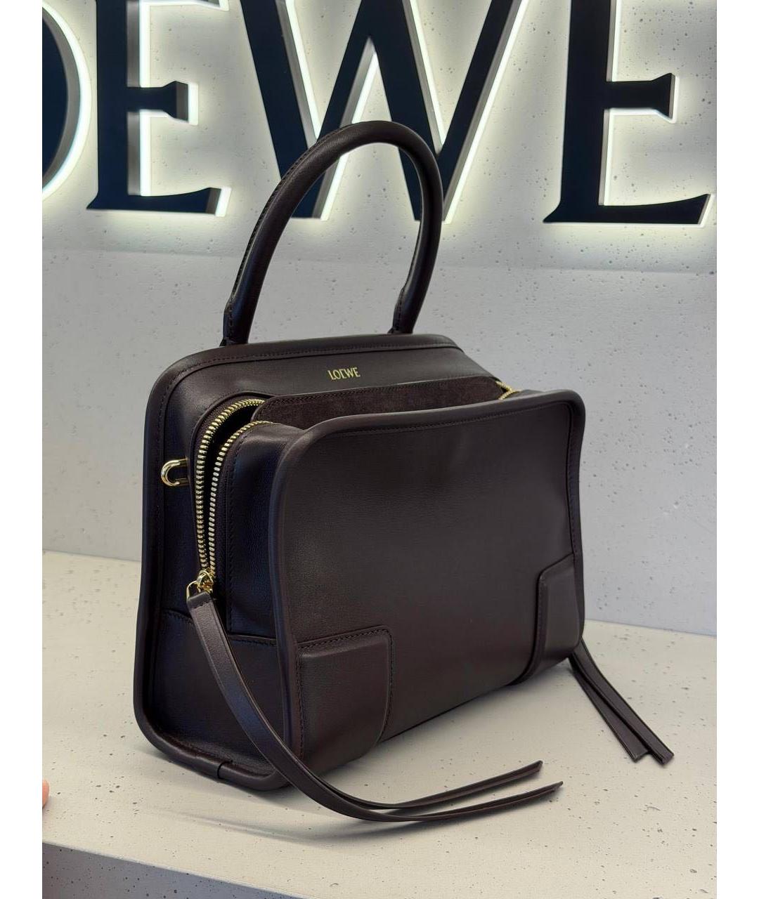 LOEWE Коричневая кожаная сумка через плечо, фото 5