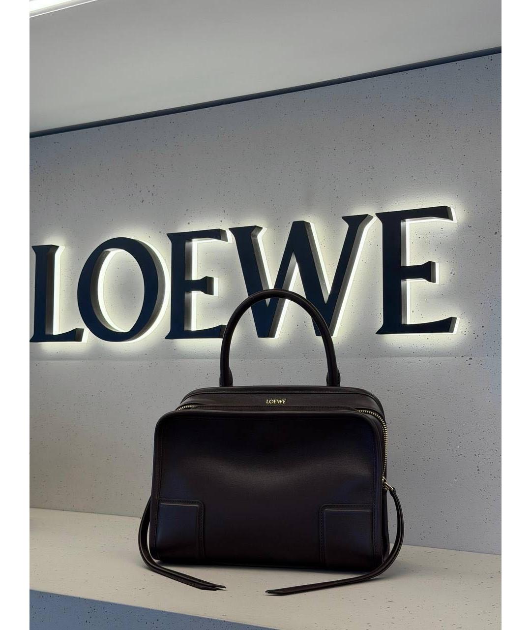 LOEWE Коричневая кожаная сумка через плечо, фото 4