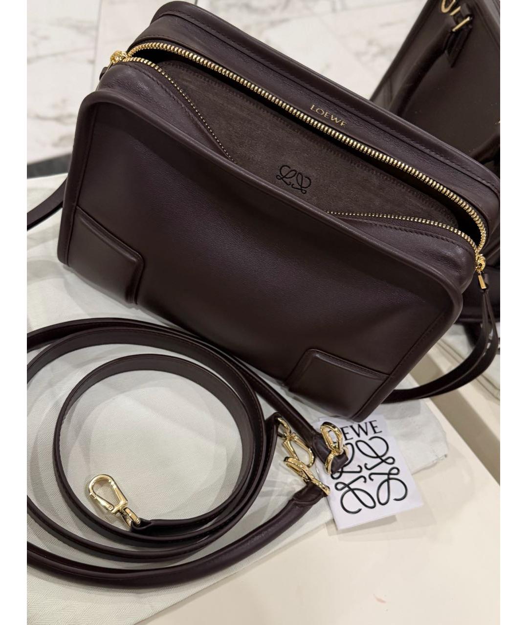 LOEWE Коричневая кожаная сумка через плечо, фото 6