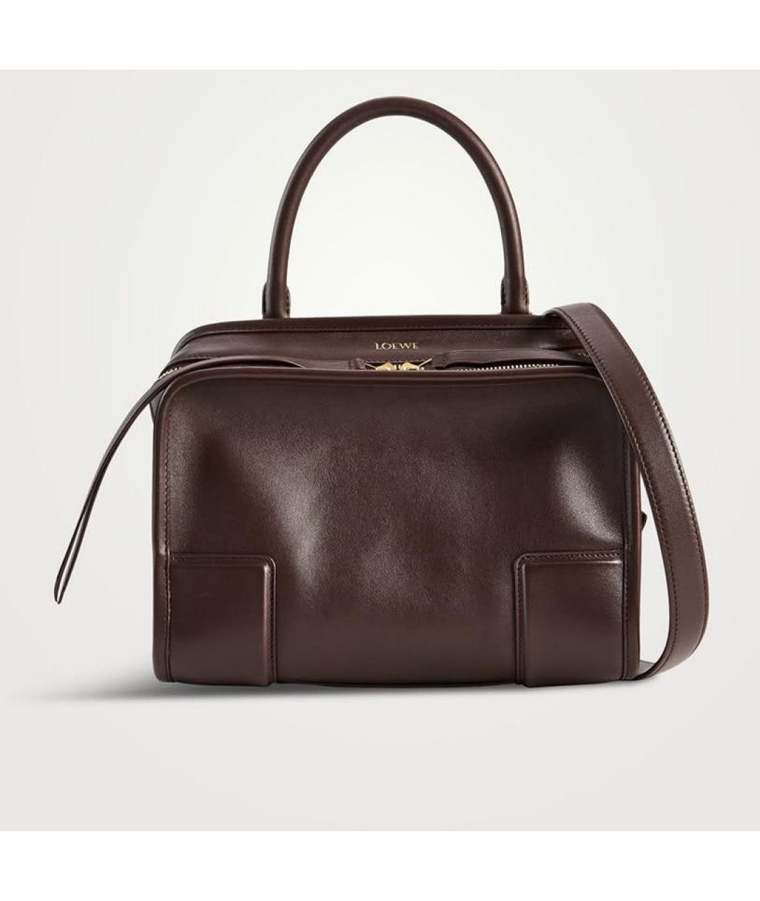 LOEWE Коричневая кожаная сумка через плечо, фото 2