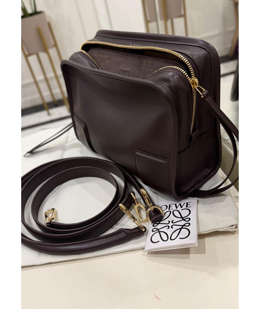 LOEWE Коричневая кожаная сумка через плечо, фото 7