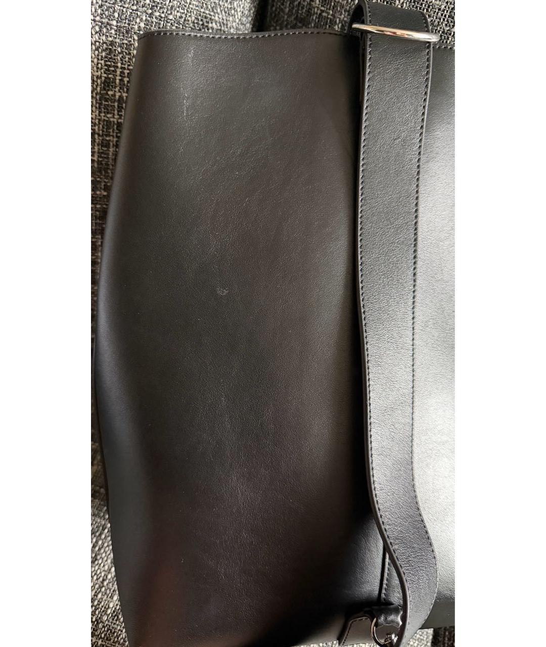 YUZEFI Черная кожаная сумка через плечо, фото 2