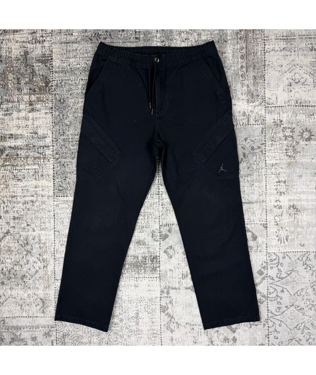 JORDAN Черные хлопковые повседневные брюки, фото 8