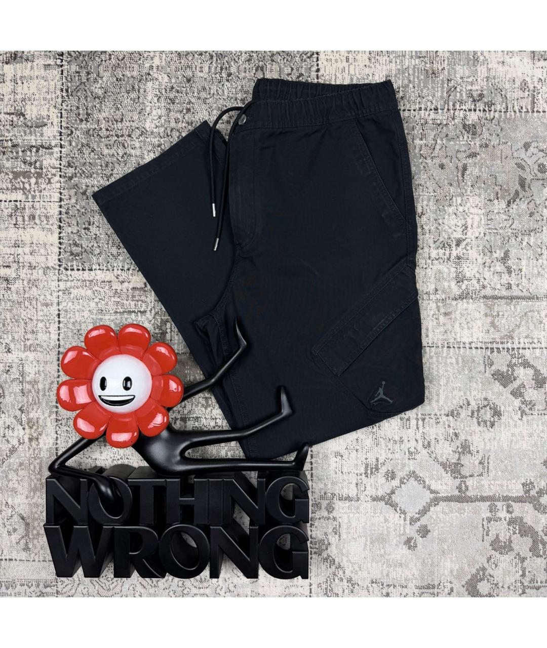 JORDAN Черные хлопковые повседневные брюки, фото 7