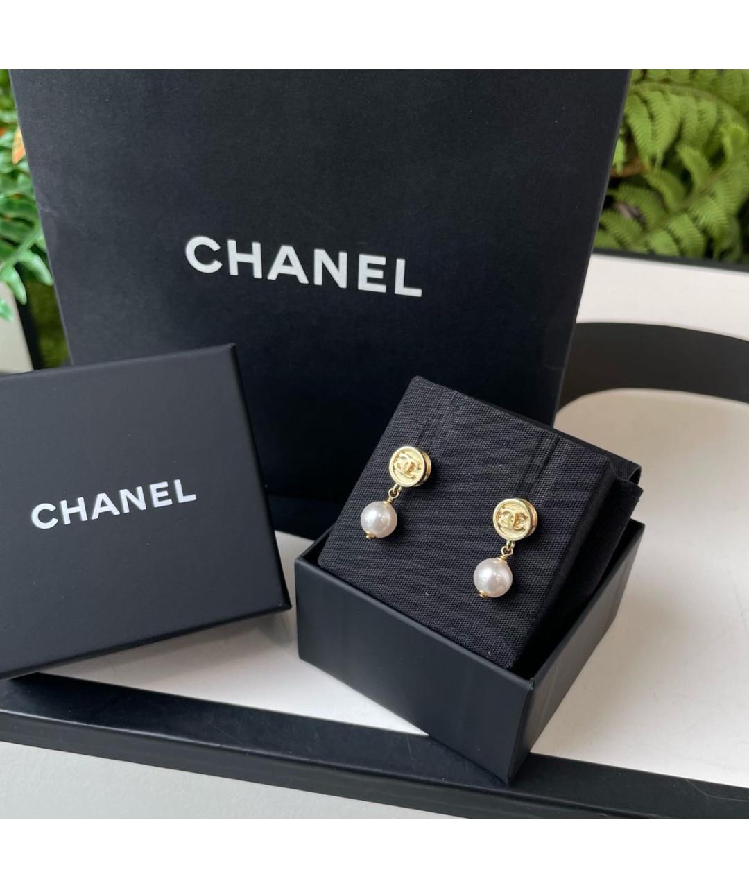CHANEL Золотые серьги, фото 2