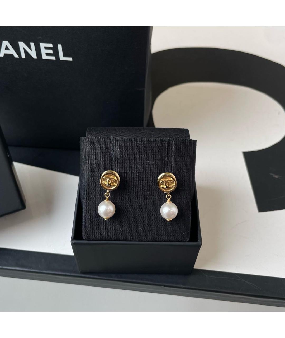 CHANEL Золотые серьги, фото 4