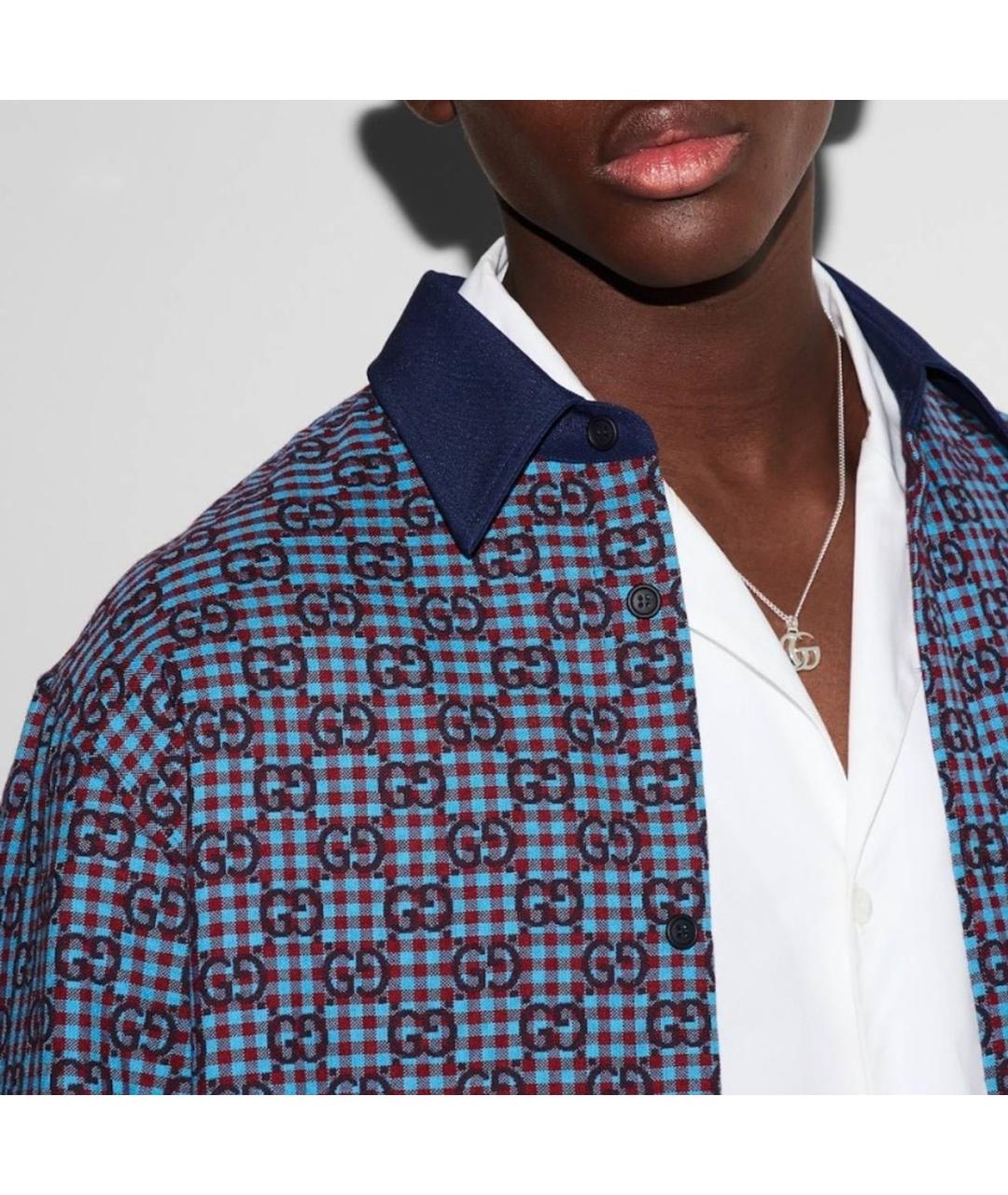 GUCCI Темно-синяя классическая рубашка, фото 4