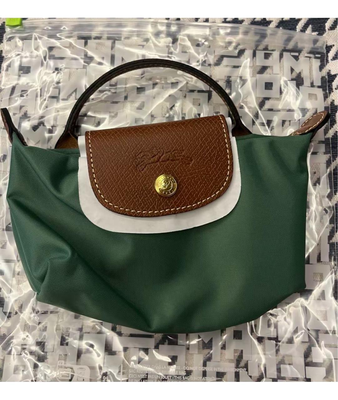 LONGCHAMP Зеленая сумка с короткими ручками, фото 5