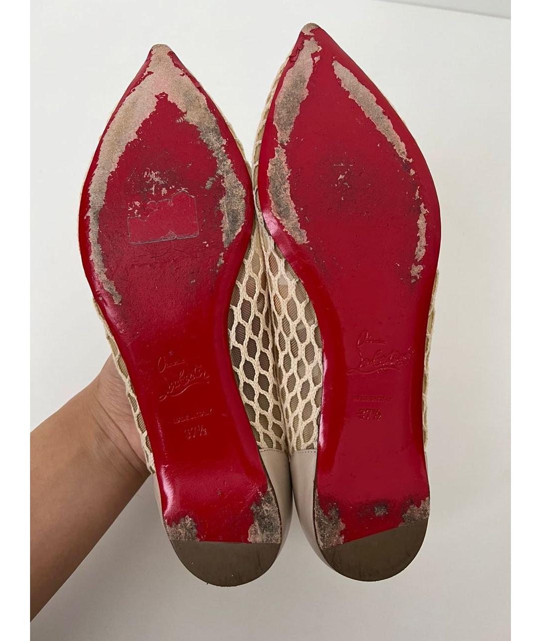 CHRISTIAN LOUBOUTIN Бежевые балетки, фото 5