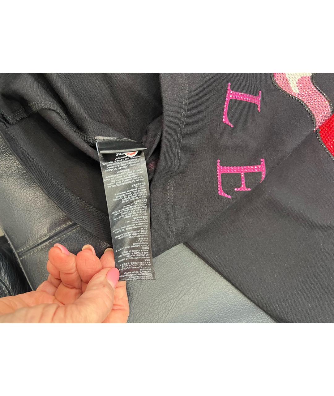 PHILIPP PLEIN Черная хлопковая футболка, фото 4