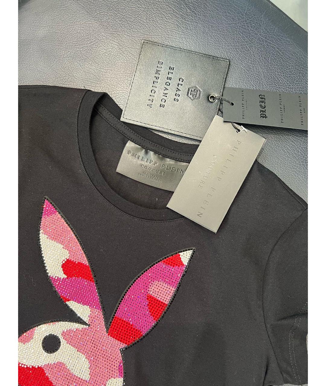 PHILIPP PLEIN Черная хлопковая футболка, фото 2