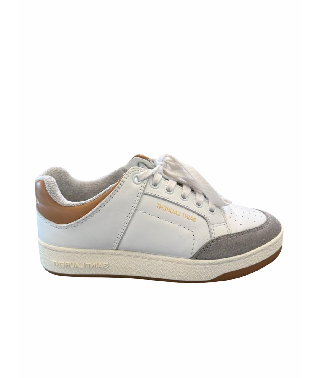 SAINT LAURENT Белые кожаные кроссовки, фото 1