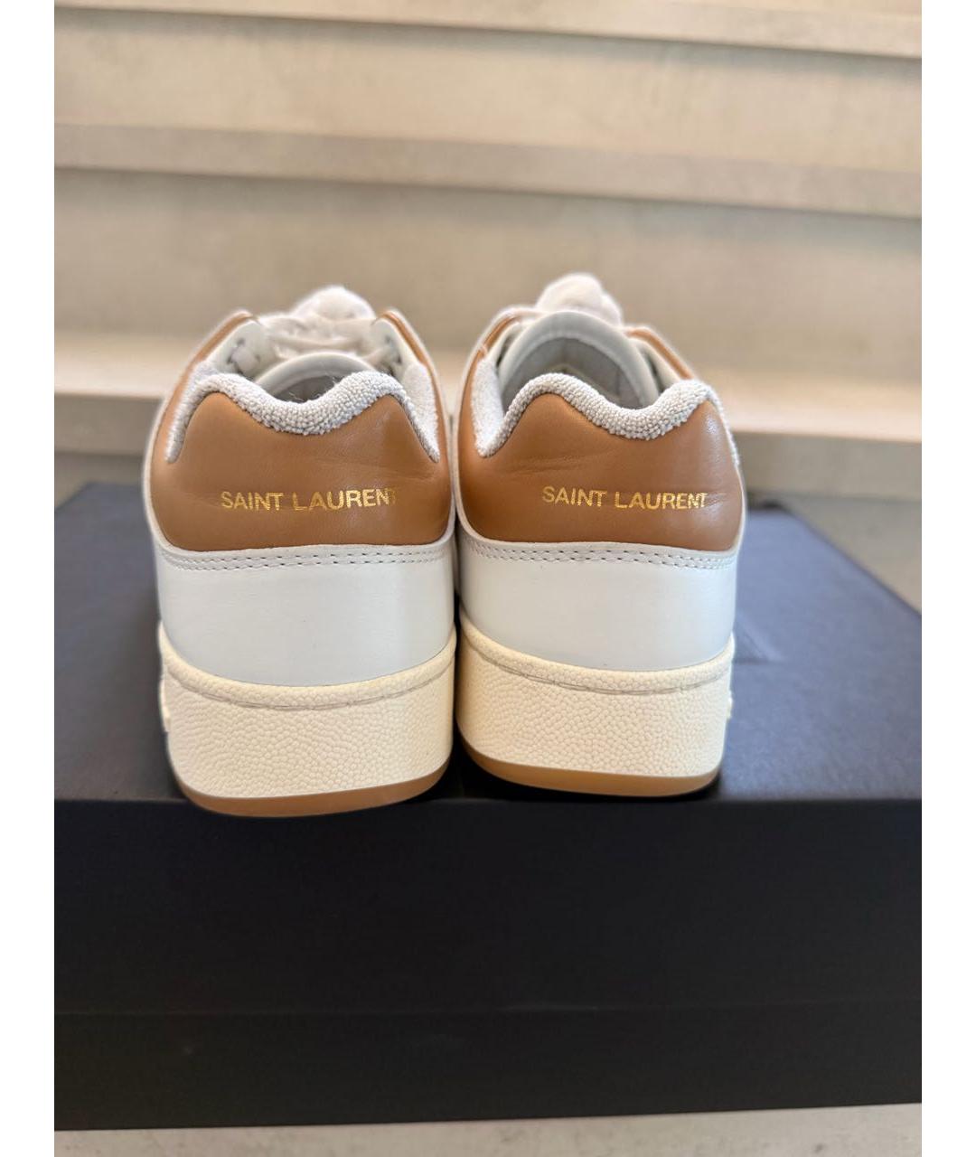 SAINT LAURENT Белые кожаные кроссовки, фото 4