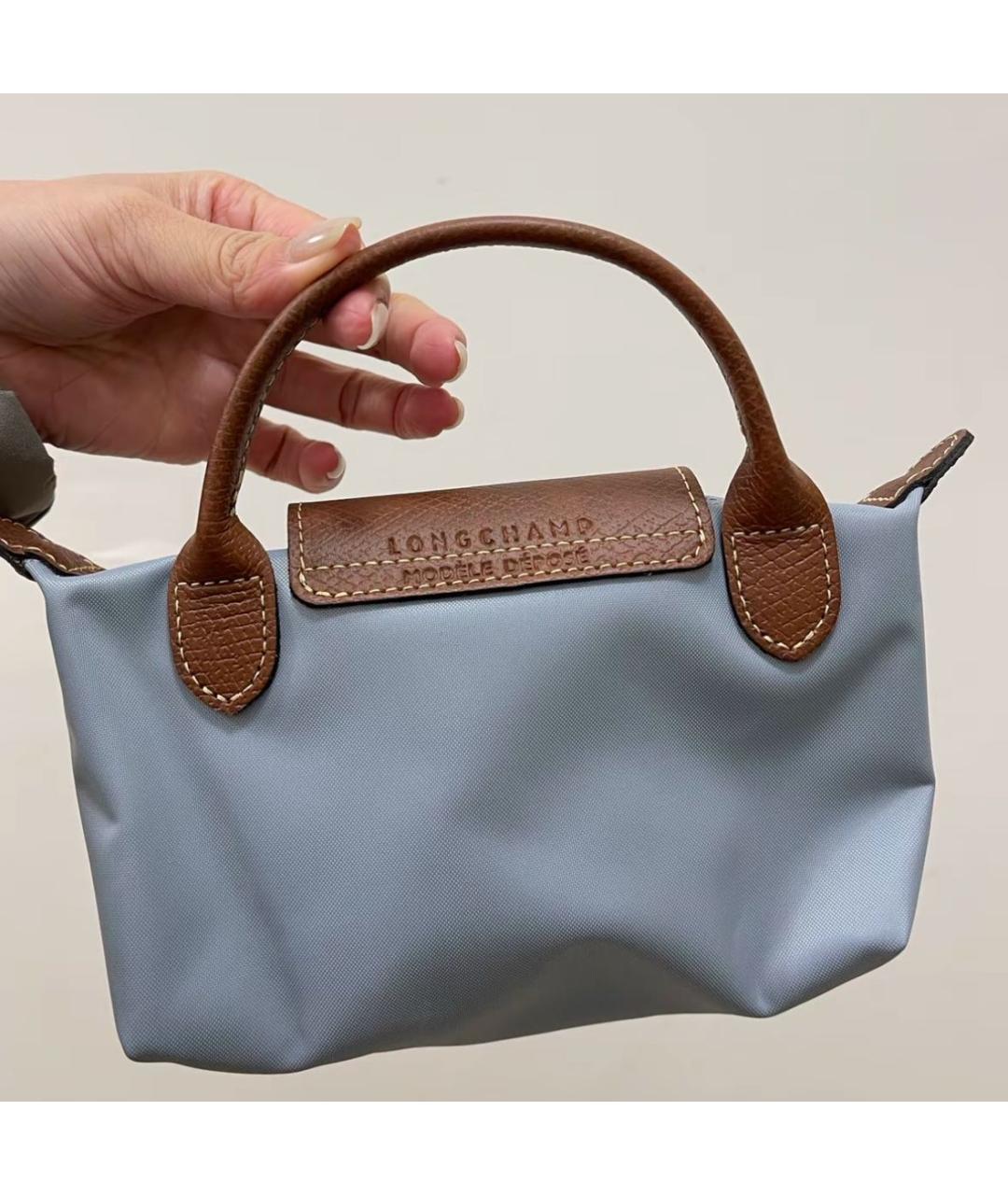 LONGCHAMP Голубая сумка с короткими ручками, фото 3