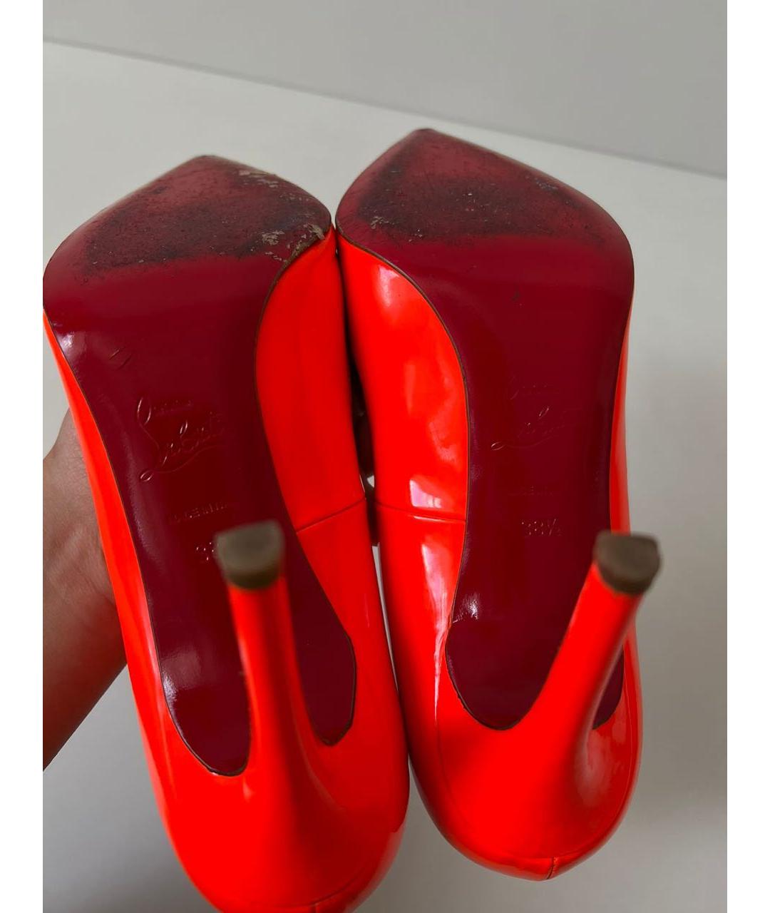 CHRISTIAN LOUBOUTIN Оранжевое туфли из лакированной кожи, фото 7