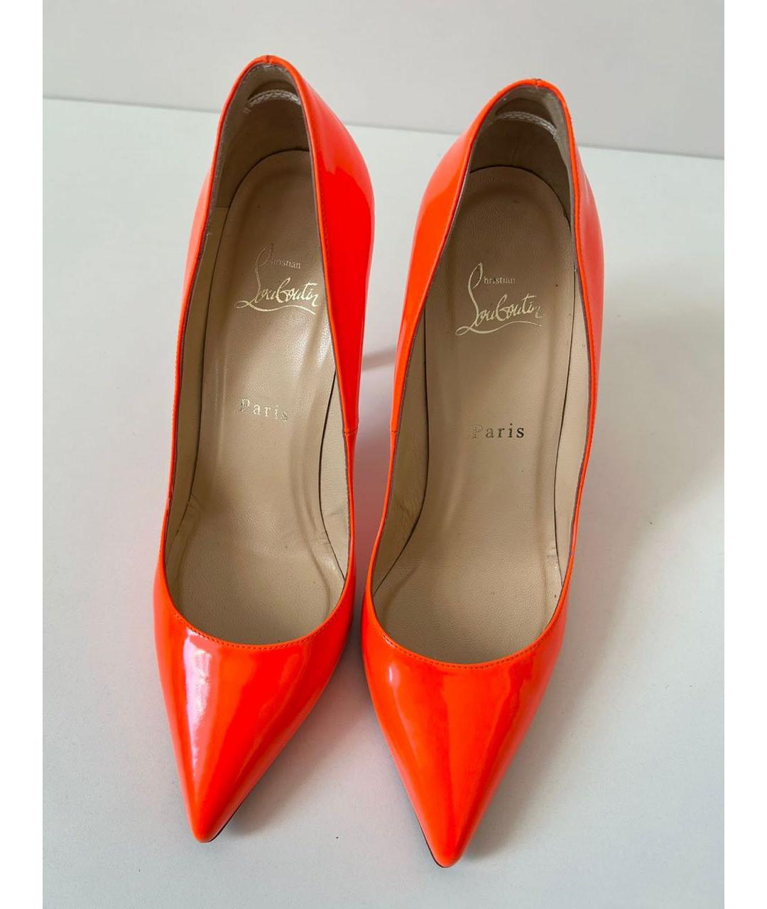 CHRISTIAN LOUBOUTIN Оранжевое туфли из лакированной кожи, фото 2