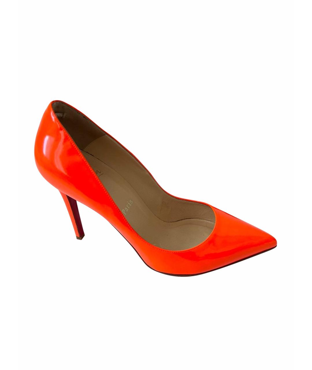 CHRISTIAN LOUBOUTIN Оранжевое туфли из лакированной кожи, фото 1