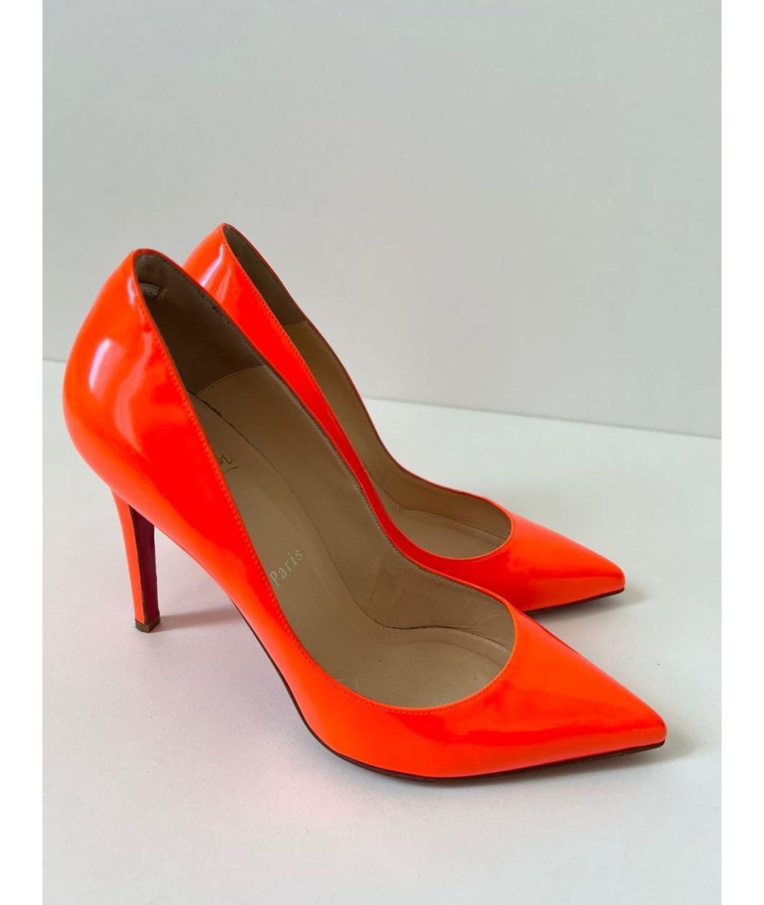CHRISTIAN LOUBOUTIN Оранжевое туфли из лакированной кожи, фото 9