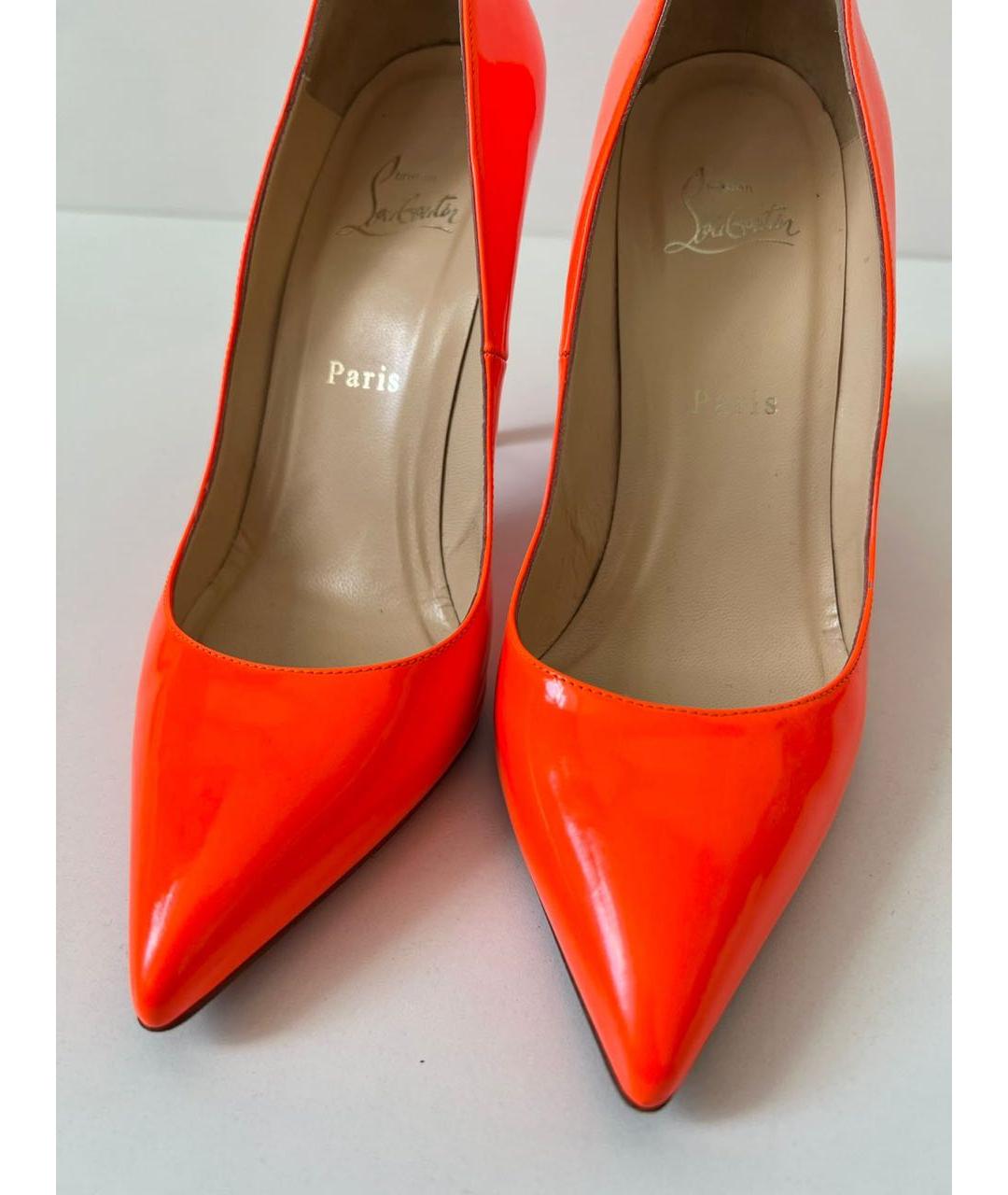 CHRISTIAN LOUBOUTIN Оранжевое туфли из лакированной кожи, фото 3