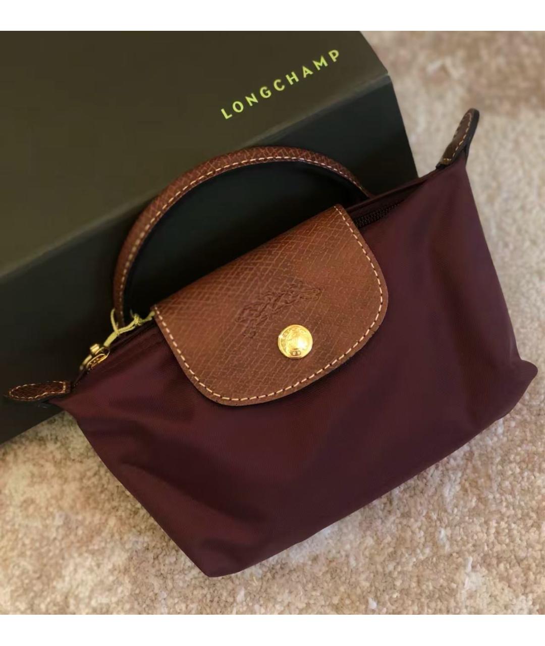 LONGCHAMP Бордовая сумка с короткими ручками, фото 5