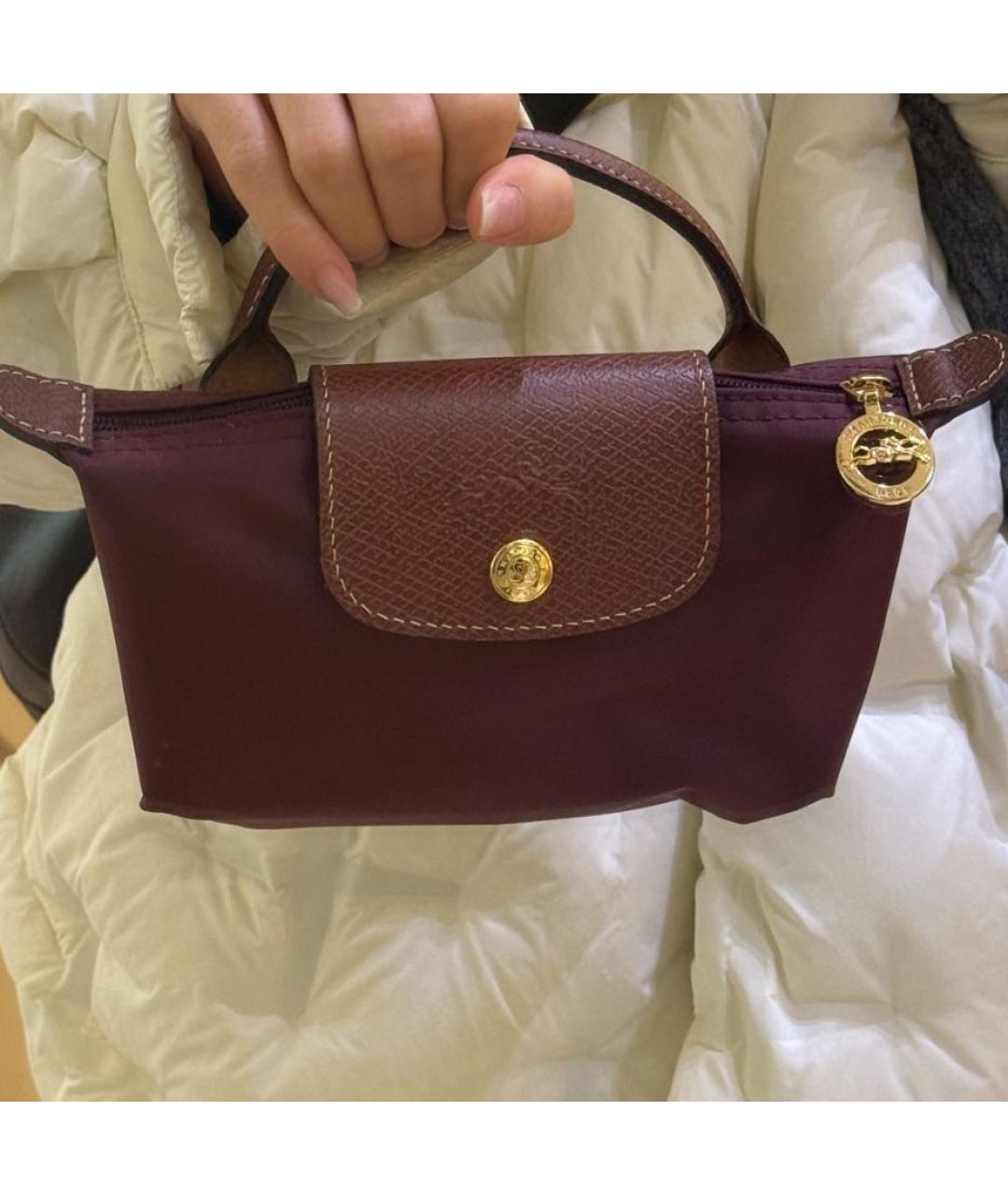 LONGCHAMP Бордовая сумка с короткими ручками, фото 7