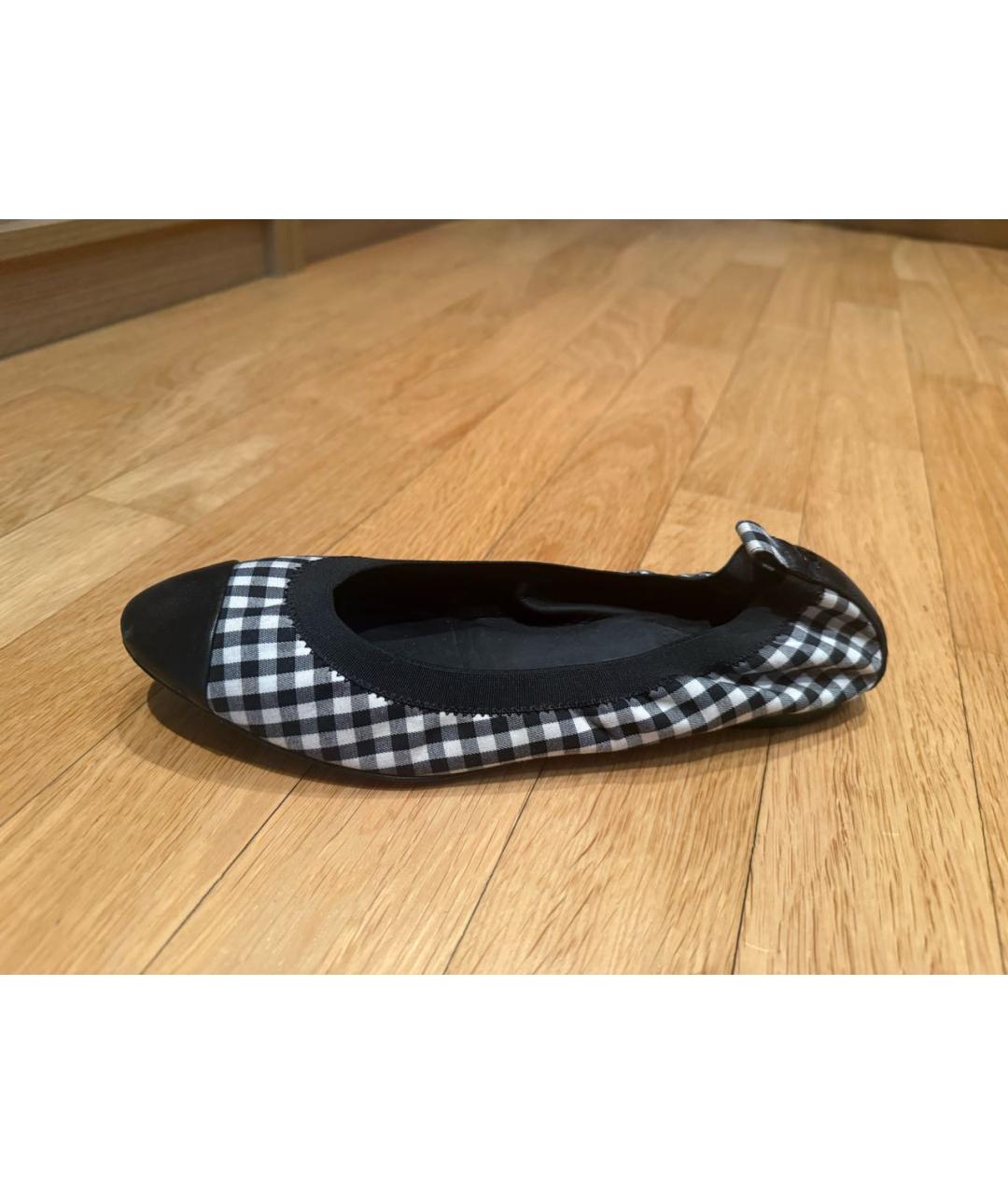 CHANEL Черные текстильные балетки, фото 5