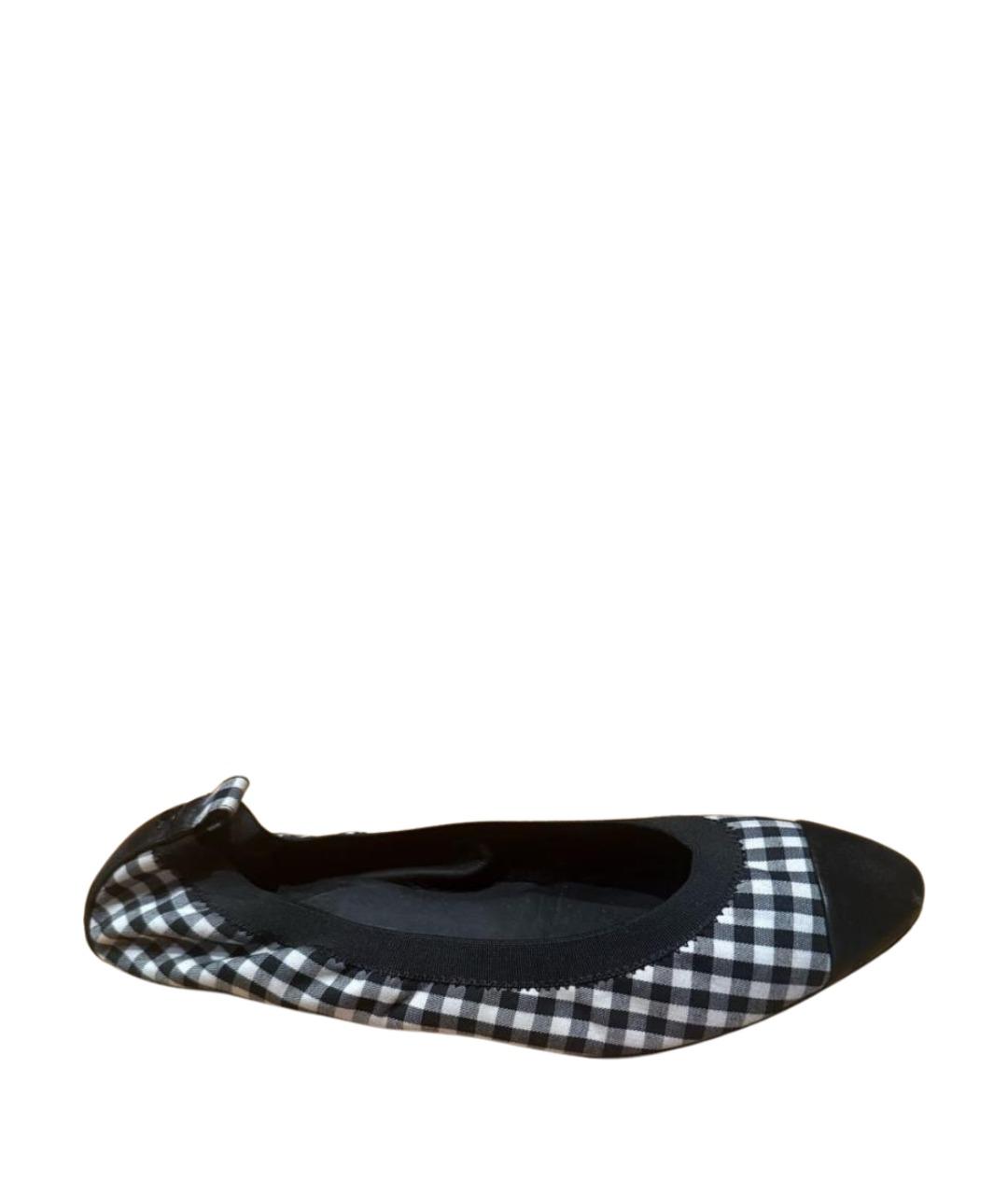 CHANEL Черные текстильные балетки, фото 1