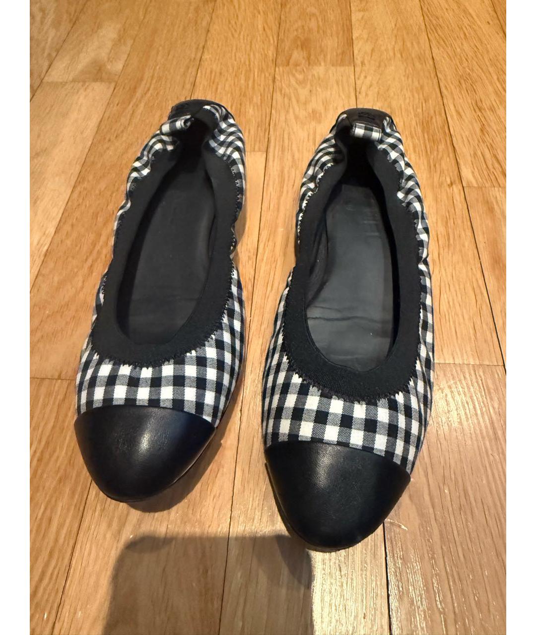 CHANEL Черные текстильные балетки, фото 2