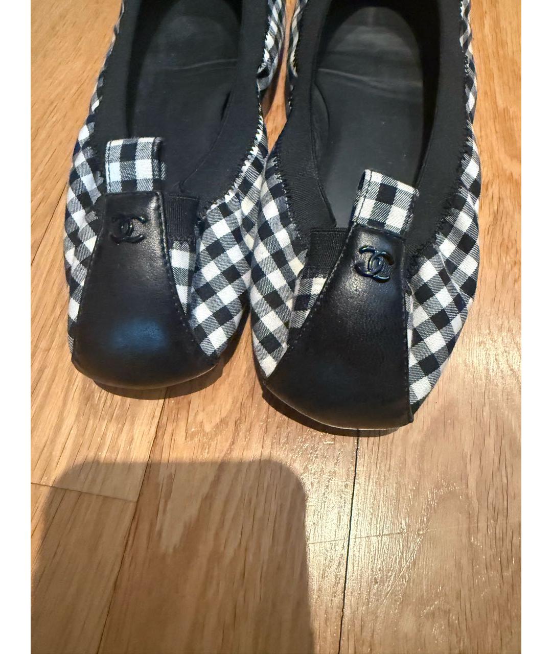 CHANEL Черные текстильные балетки, фото 3
