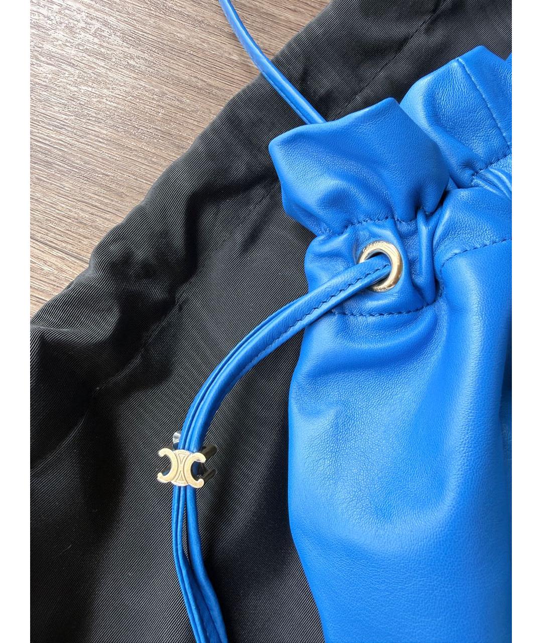 CELINE Синяя кожаная сумка через плечо, фото 7