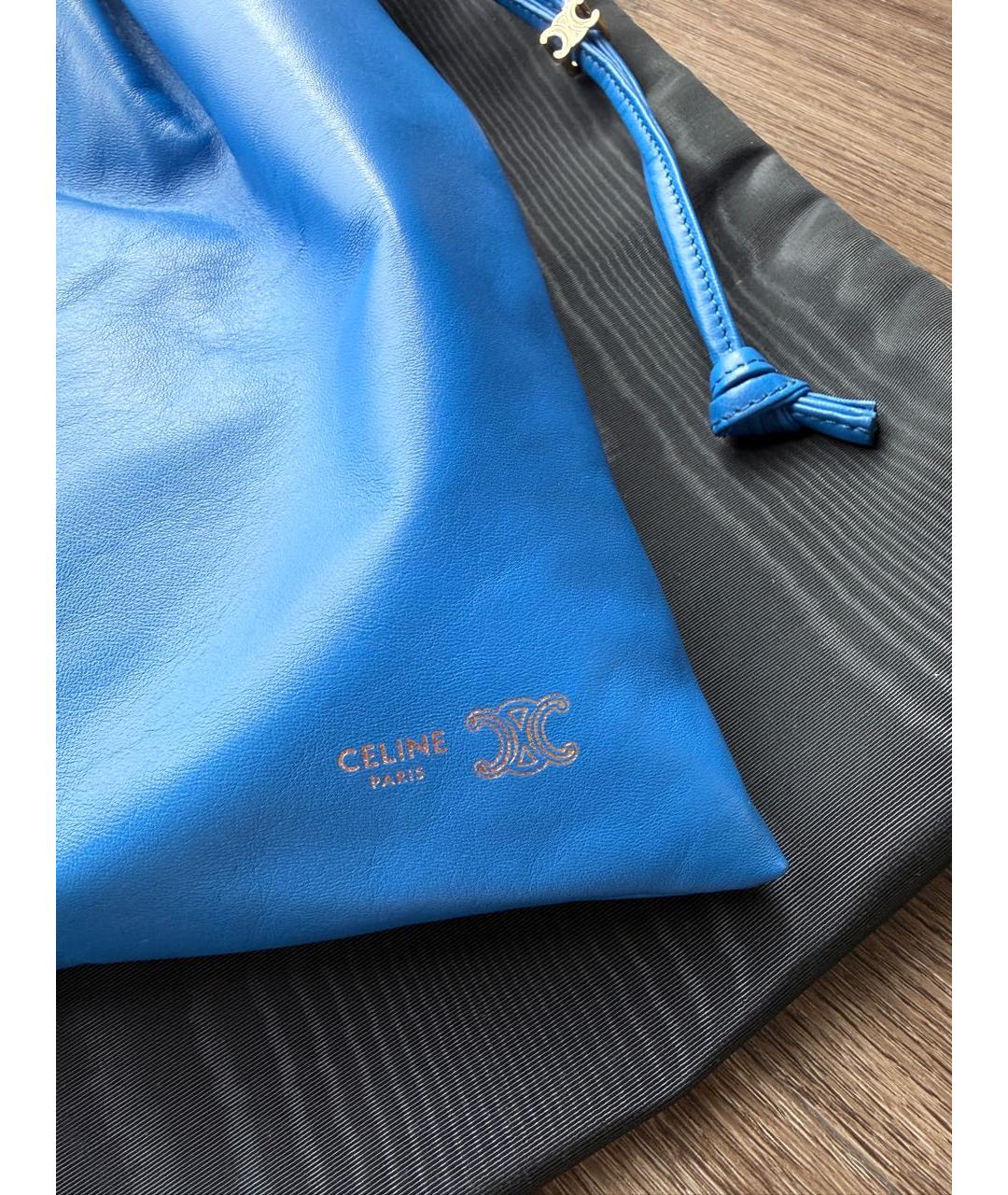 CELINE Синяя кожаная сумка через плечо, фото 3