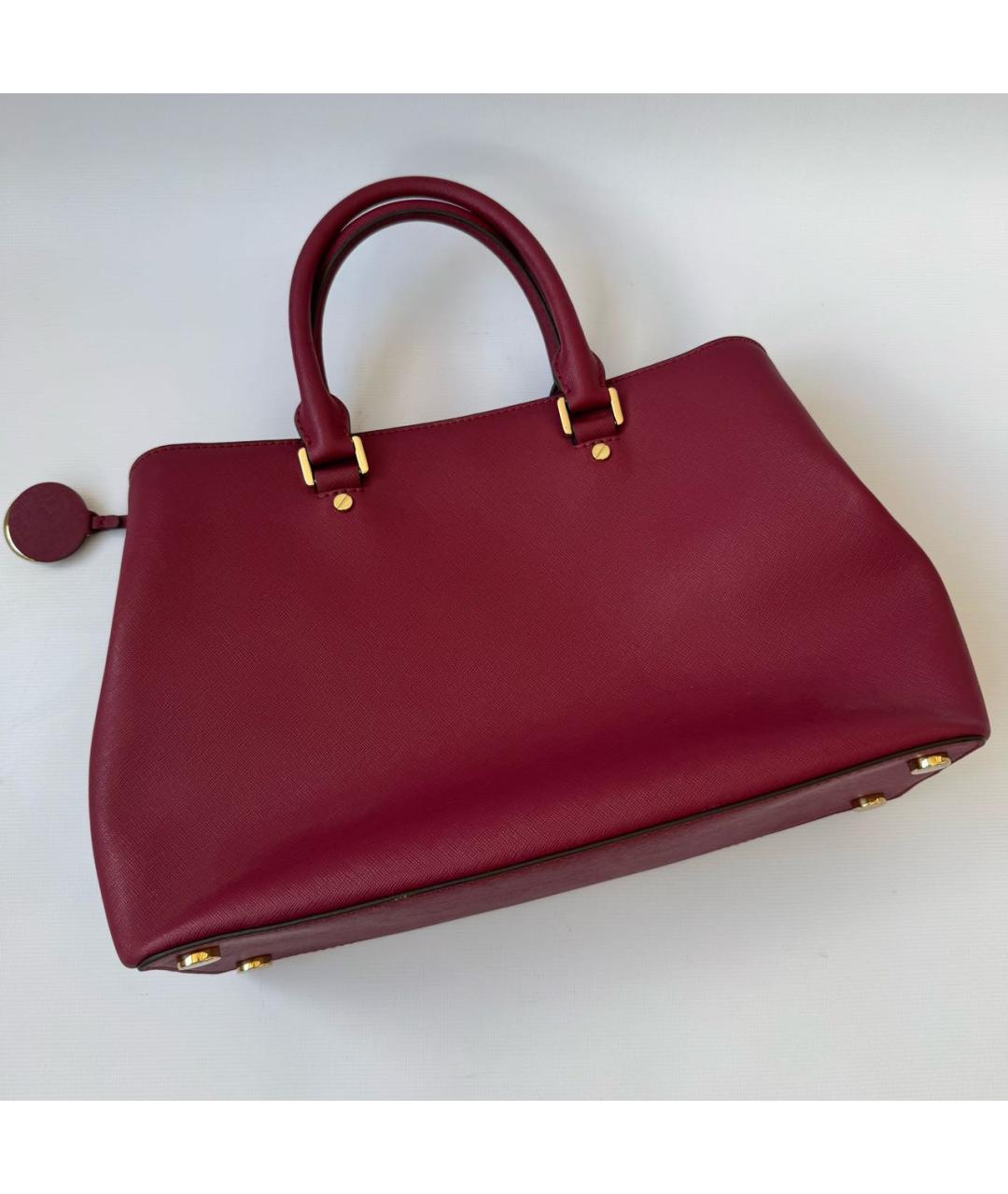 MICHAEL KORS Бордовая кожаная сумка с короткими ручками, фото 2