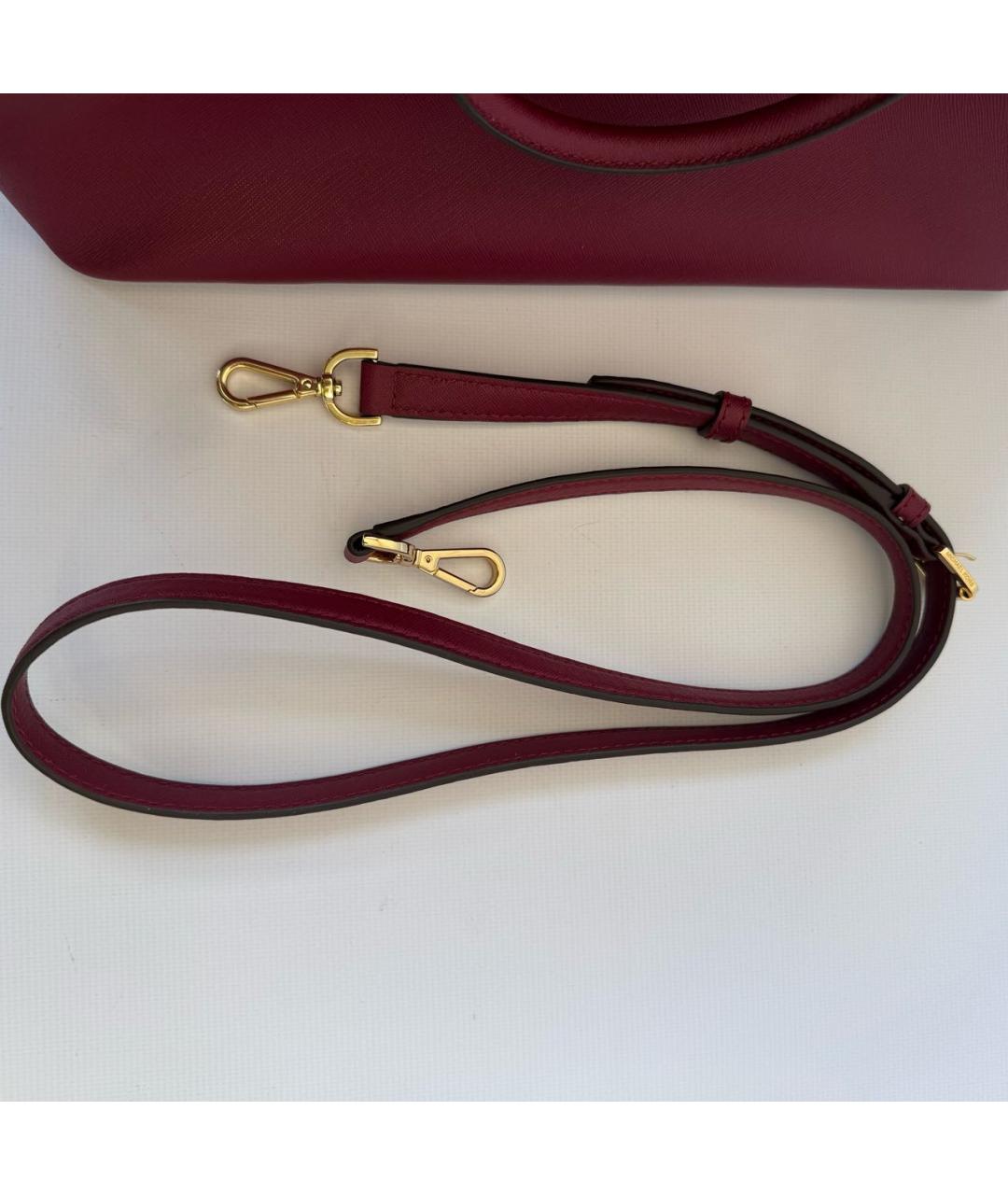 MICHAEL KORS Бордовая кожаная сумка с короткими ручками, фото 7
